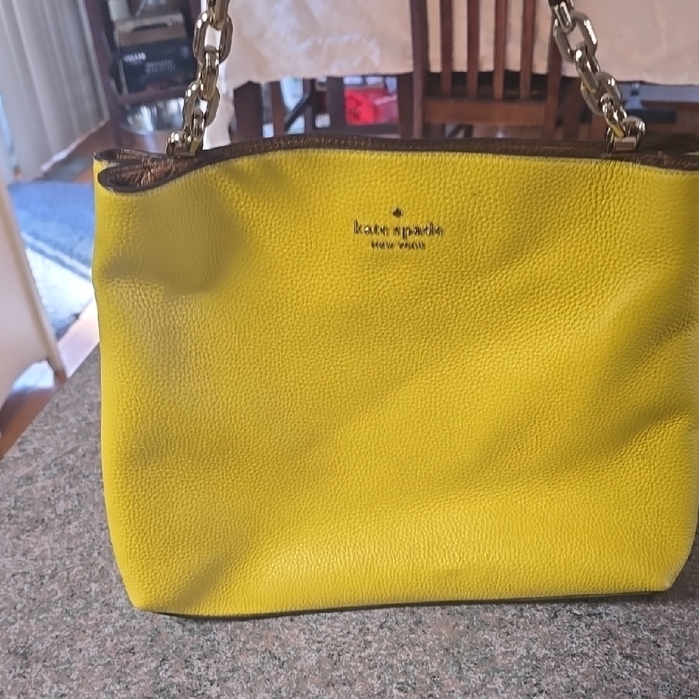 Kate Spade Yellow Leather Tote Bag